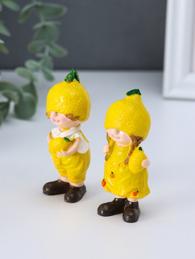 Набор фигурок 2 шт. полистоун «Малыши-лимончики», 2.8×3.7×7.9 см