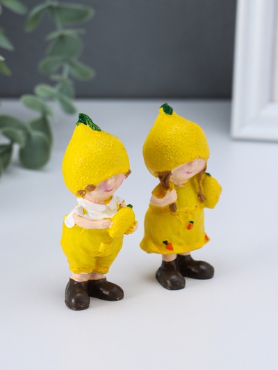 Набор фигурок 2 шт. полистоун «Малыши-лимончики», 2.8×3.7×7.9 см