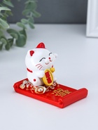 Фигурка - подставка для телефона «Манэки-нэко с пожеланием», 5.8×8.5×6.5 см - фото 809537914