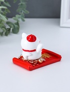 Фигурка - подставка для телефона «Манэки-нэко с золотым слитком», 5.8×8.5×6.5 см - Фото 5