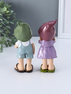 Набор фигурок 2 шт. полистоун «Малыши в длинных колпаках, с ромашками», 4×5.3×15 см - Фото 4
