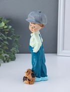Фигурка полистоун «Мальчишка в комбинезоне и кепке, с песиком», 5.5×8×21 см - Фото 2