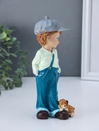 Фигурка полистоун «Мальчишка в комбинезоне и кепке, с песиком», 5.5×8×21 см - Фото 4