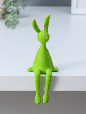 Фигурка настольная «Зайчик», на полку, зелёный, 5×5.5×15 см