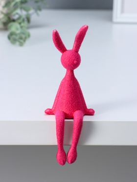 Фигурка настольная «Зайчик», ярко-розовый, на полку, 5×5.5×15 см
