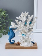 Фигура полистоун «Рыбки и морской конёк у белых кораллов», 7.5×15.7×19.5 см  (артикул 10957135)  большой выбор товаров оптом и в розницу по низким ценам с доставкой