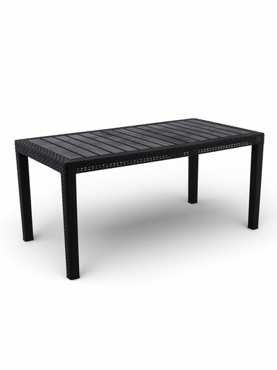 Садовый стол Rattan, 153.2×78.9×70.1 см, пластиковый, цвет горький шоколад