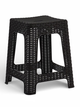 Табурет квадратный Rattan, 36.3×36.3×44.8 см, пластиковый, цвет горький шоколад