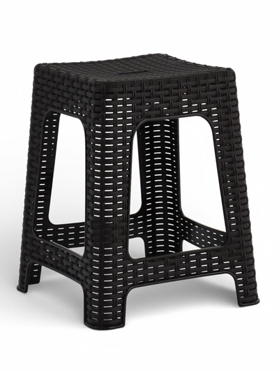 Табурет квадратный Rattan, 36.3×36.3×44.8 см, пластиковый, цвет горький шоколад