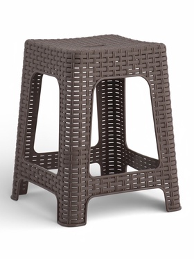 Табурет квадратный Rattan, 36.3×36.3×44.8 см, пластиковый, цвет французский платан