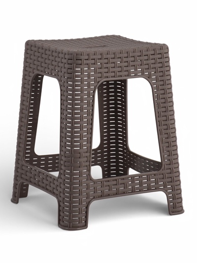 Табурет квадратный Rattan, 36.3×36.3×44.8 см, пластиковый, цвет французский платан