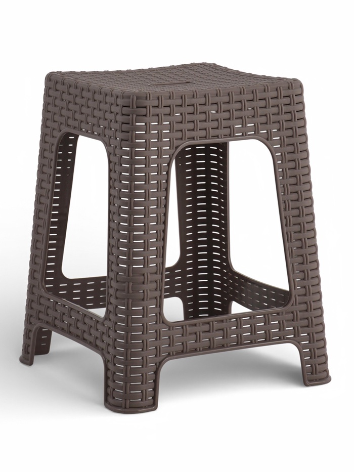 Табурет квадратный Rattan, 36.3×36.3×44.8 см, пластиковый, цвет французский платан - Фото 1