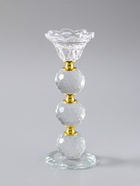 УЦЕНКА Подсвечник на 1 свечу «Цветочек с тремя хрустальными шарами», стекло, 18×7×7 см - Фото 2