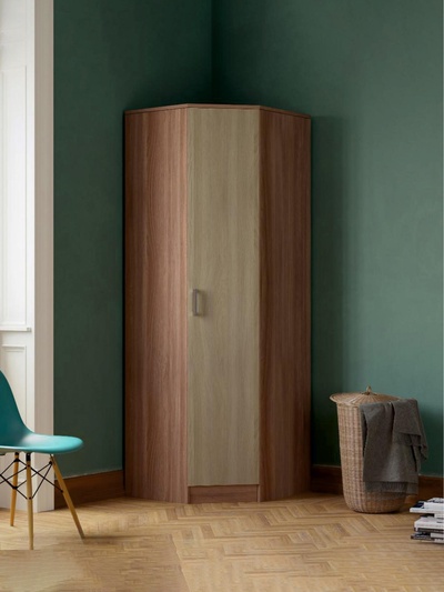 УЦЕНКА Шкаф угловой ЭКО, 760/760х2200х481, Ясень шимо темный/Ясень шимо светлый