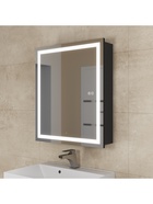 Зеркало - шкаф для ванной команты Uperwood Tanos с подсветкой, 60 см, цвет черный - Фото 1