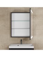 Зеркало - шкаф для ванной команты Uperwood Tanos с подсветкой, 60 см, цвет черный - Фото 4