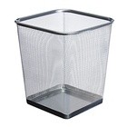 УЦЕНКА Корзина для бумаг, сетка, металл, квадратная, серебро 17 литров - Фото 1