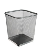УЦЕНКА Корзина для бумаг, сетка, металл, квадратная, серебро 17 литров - Фото 2