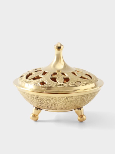 УЦЕНКА Сахарница на ножках "Космическая" латунь 11х11х10 см