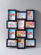 УЦЕНКА Фоторамка - коллаж на 12 фото 10×15 см «Мульти», чёрный - Фото 2