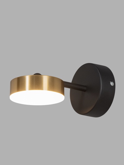 Бра LED 20608/1W, 12 Вт, 3000-6000K, цвет чёрный/латунь