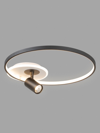 Люстра LED FX60081/1+1, 55 Вт+5 Вт, 3000-6000K, d=50 см, ПДУ диммер, чёрно-белая
