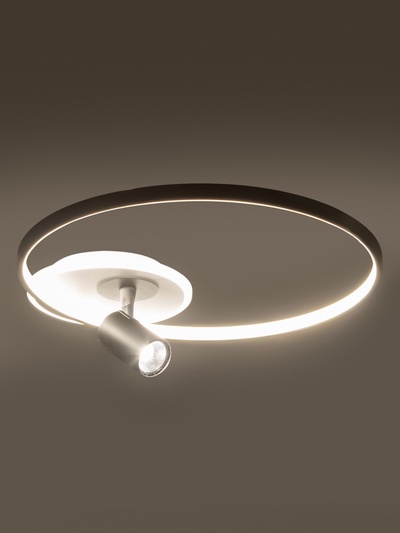 Люстра LED FX60081/1+1, 55 Вт+5 Вт, 3000-6000K, d=50 см, ПДУ диммер, чёрно-белая