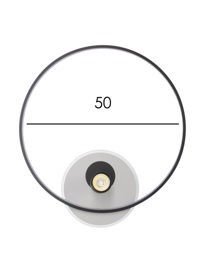 Люстра LED FX60081/1+1, 55 Вт+5 Вт, 3000-6000K, d=50 см, ПДУ диммер, чёрно-белая