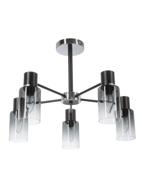 Люстра 74677/5, 5×40 Вт, E14, цвет хром, чёрный