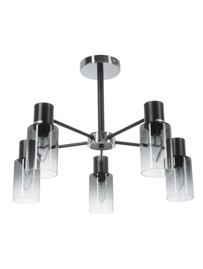 Люстра 74677/5, 5×40 Вт, E14, цвет хром, чёрный - Фото 1