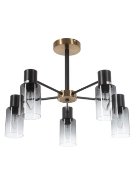 Люстра 74677/5, 5×40 Вт, E14, основание медное, чёрная