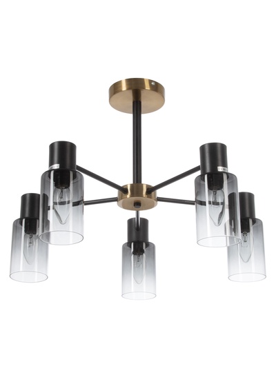 Люстра 74677/5, 5×40 Вт, E14, основание медное, чёрная