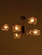 Люстра N5254/6, 6×40 Вт, E27, цвет чёрный, медный  (артикул 10987882)  большой выбор товаров оптом и в розницу по низким ценам с доставкой