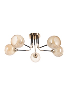 Люстра A4046/5, 5×60 Вт, E27, чёрная, золотистая