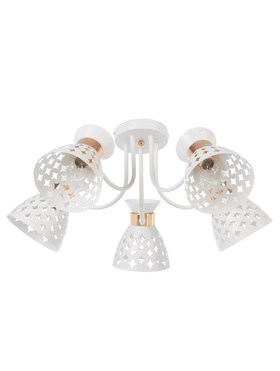 Люстра XA1579/5, 5×60 Вт, E27, золотисто-белая