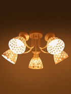 Люстра XA1579/5, 5×60 Вт, E27, золотисто-белая  (артикул 10987897)  большой выбор товаров оптом и в розницу по низким ценам с доставкой