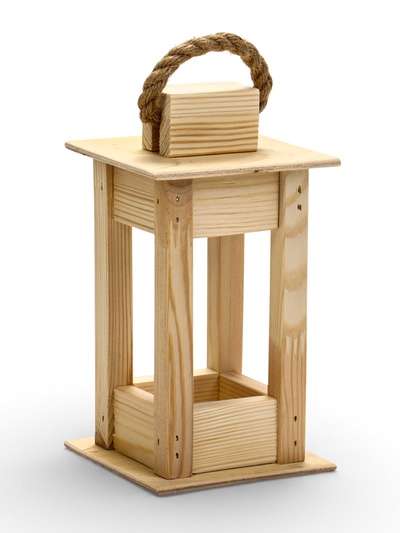 Фонарь декоративный, 9×9×18 см, деревянный, цвет натуральный
