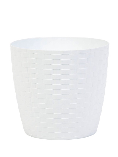 УЦЕНКА Горшок для цветов 1.2 л «Ротанг», белая
