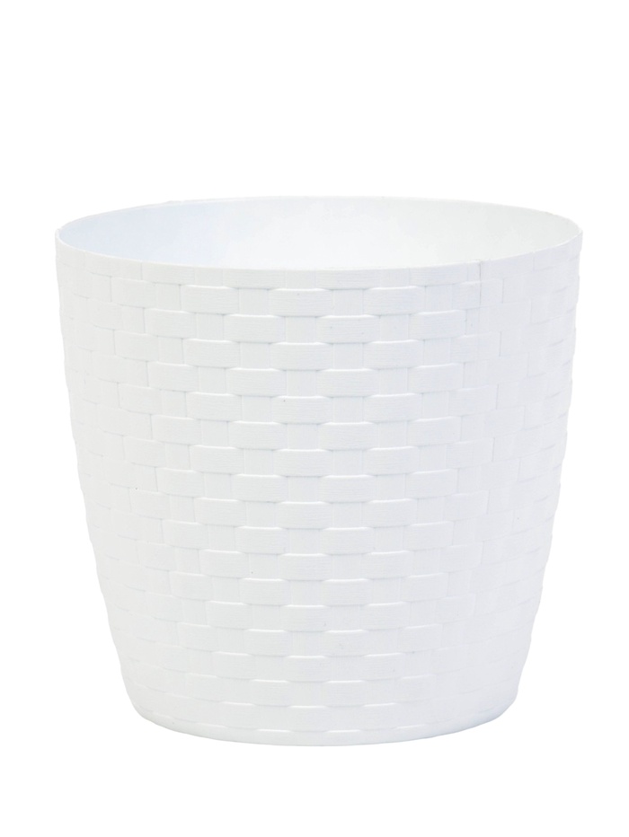 УЦЕНКА Горшок для цветов 1.2 л «Ротанг», белая - Фото 1