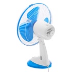 УЦЕНКА Вентилятор Luazon LOF-03, настольный, 35 Вт, 28 см, 3 режима, пластик, бело-синий - Фото 3