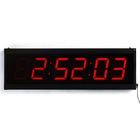 УЦЕНКА Часы настенные электронные "Соломон", 20 х 3 х 60 см, цифры красные 10 х 5.8 см, - Фото 2