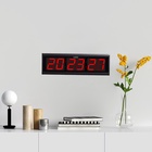 УЦЕНКА Часы настенные электронные "Соломон", 20 х 3 х 60 см, цифры красные 10 х 5.8 см, - Фото 9