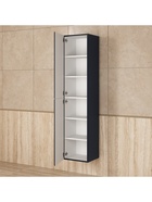 Шкаф - пенал навесной для ванной Uperwood Foster NEW 36×30×160 см, цвет черный  (артикул 10994206)  большой выбор товаров оптом и в розницу по низким ценам с доставкой