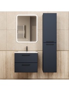 Шкаф - пенал навесной для ванной Uperwood Foster NEW 36×30×160 см, цвет черный  (артикул 10994206)  большой выбор товаров оптом и в розницу по низким ценам с доставкой