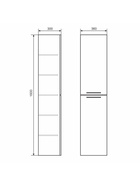 Шкаф - пенал навесной для ванной Uperwood Foster NEW 36×30×160 см, цвет черный  (артикул 10994206)  большой выбор товаров оптом и в розницу по низким ценам с доставкой