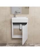 Тумба подвесная Uperwood, под раковину Uperwood Tanos 40, цвет белый/графит - Фото 5