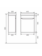 Тумба подвесная Uperwood, под раковину Uperwood Tanos 40 см, цвет белый/графит 10994214