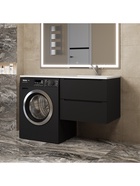 Тумба под раковину Uperwood Tanos, 60х47,5х50 см, подвесная, под стиральную машину, черная   1099422 10994224