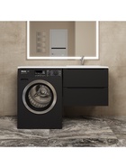 Тумба под раковину Uperwood Tanos, 60х47,5х50 см, подвесная, под стиральную машину, черная   1099422 10994224