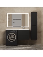 Тумба под раковину Uperwood Tanos, 60х47,5х50 см, подвесная, под стиральную машину, черная   1099422 10994224